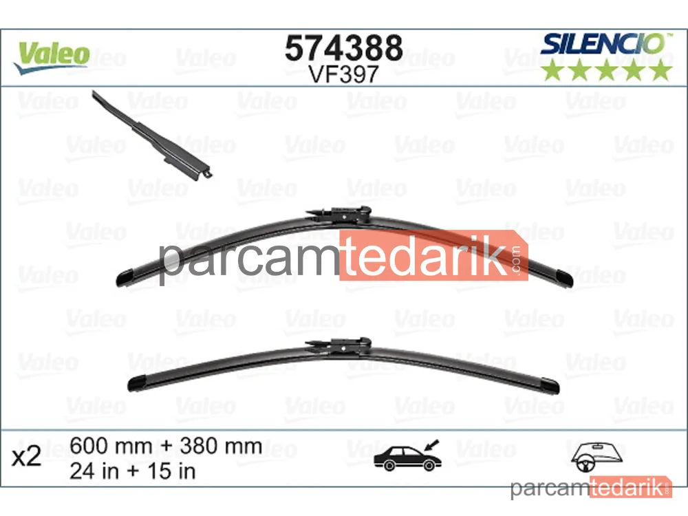 574388 | Silecek Süpürgesi (380 mm) — Nissan Qashqai I, Hyundai Bayon, Hyundai i20 III